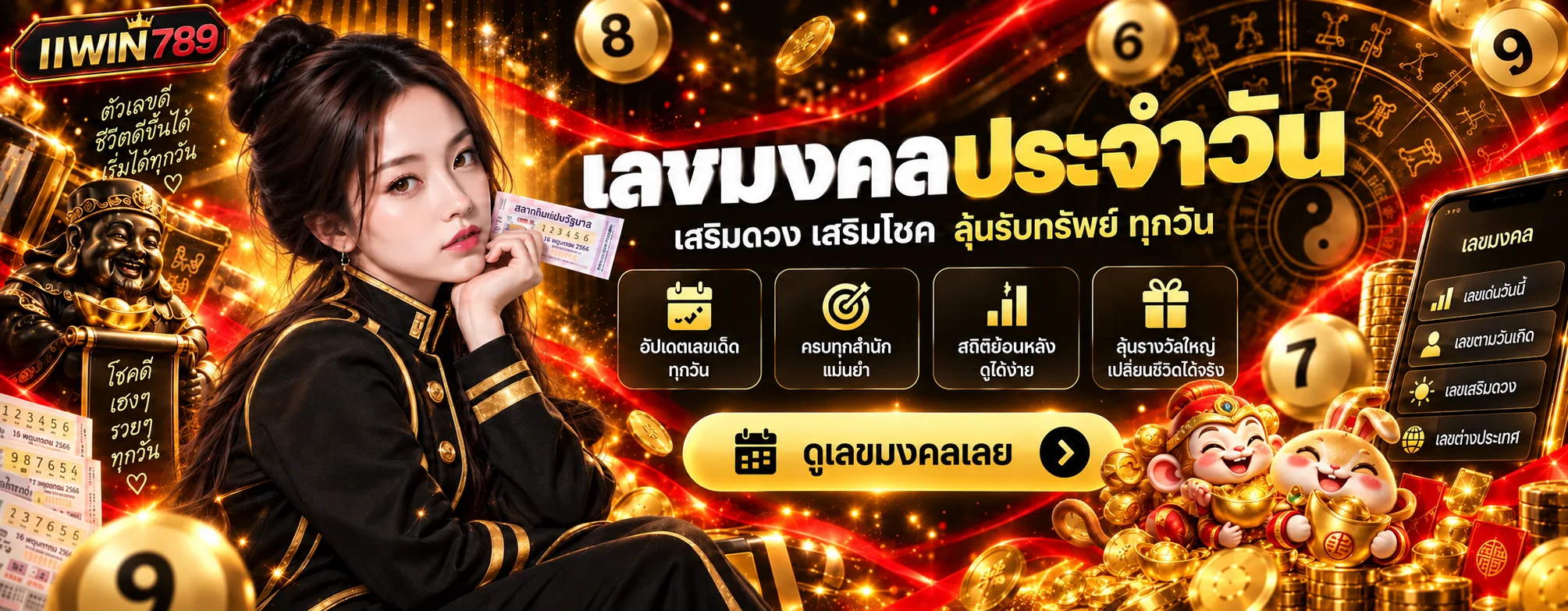 แบนเนอร์ IIWIN789 หวยและผลรางวัลประจำวัน